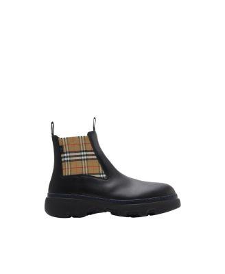 Men's Leather Creeper Low Chelsea Boots by BURBERRY