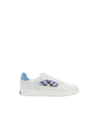 Men's Leather and Check Terrace Sneakers by BURBERRY