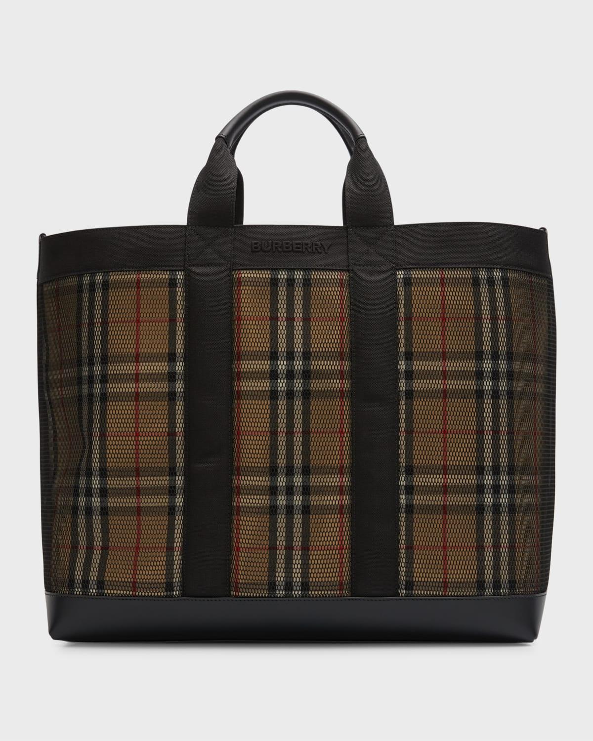 Men's Ormond Mesh Check Tote Bag by BURBERRY