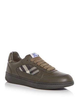 Men's Terrace Check Low Top Sneakers by BURBERRY