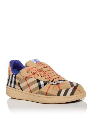 Men's Terrace Check Sneakers by BURBERRY