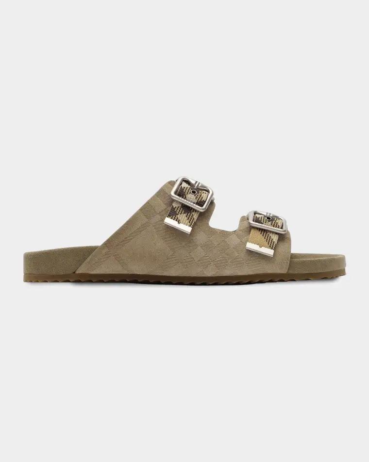 Men's Urchin Check Suede Sandals by BURBERRY
