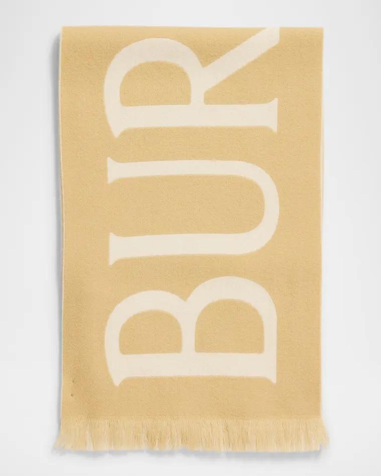 Men's Wool Logo B-Shield Scarf by BURBERRY
