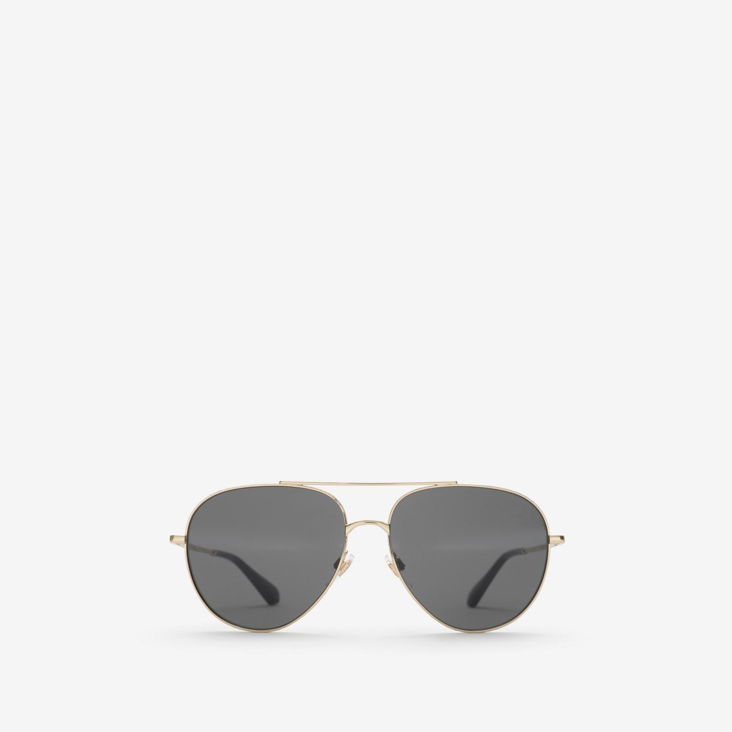 Metal Check Aviator Sunglasses by BURBERRY