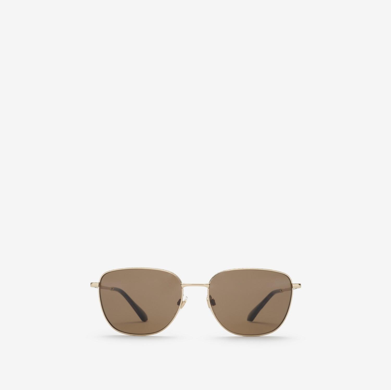 Metal Check Square Sunglasses by BURBERRY