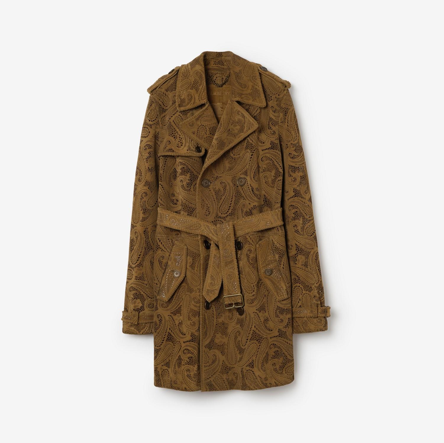Mid-length Paisley Suede Lawshall Trench Coat by BURBERRY