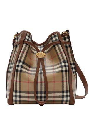 Mini Check Canvas Bucket Bag by BURBERRY