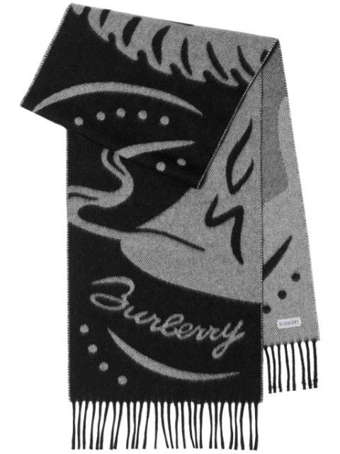 Mirrored Horse cashmere scarf by BURBERRY