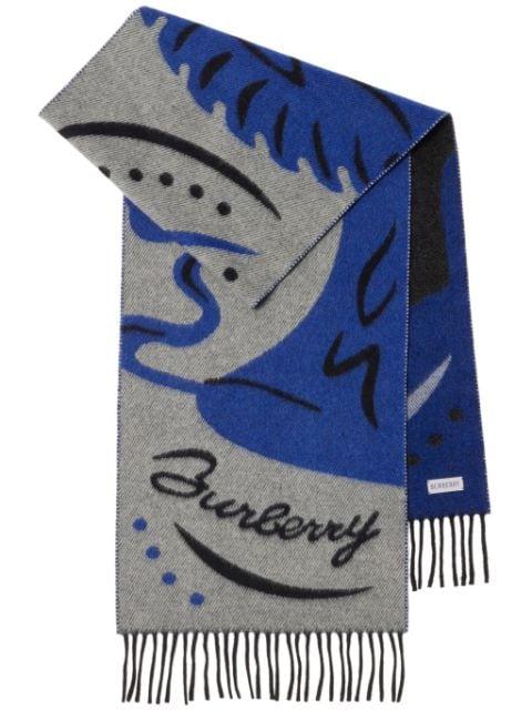 Mirrored Horse cashmere scarf by BURBERRY
