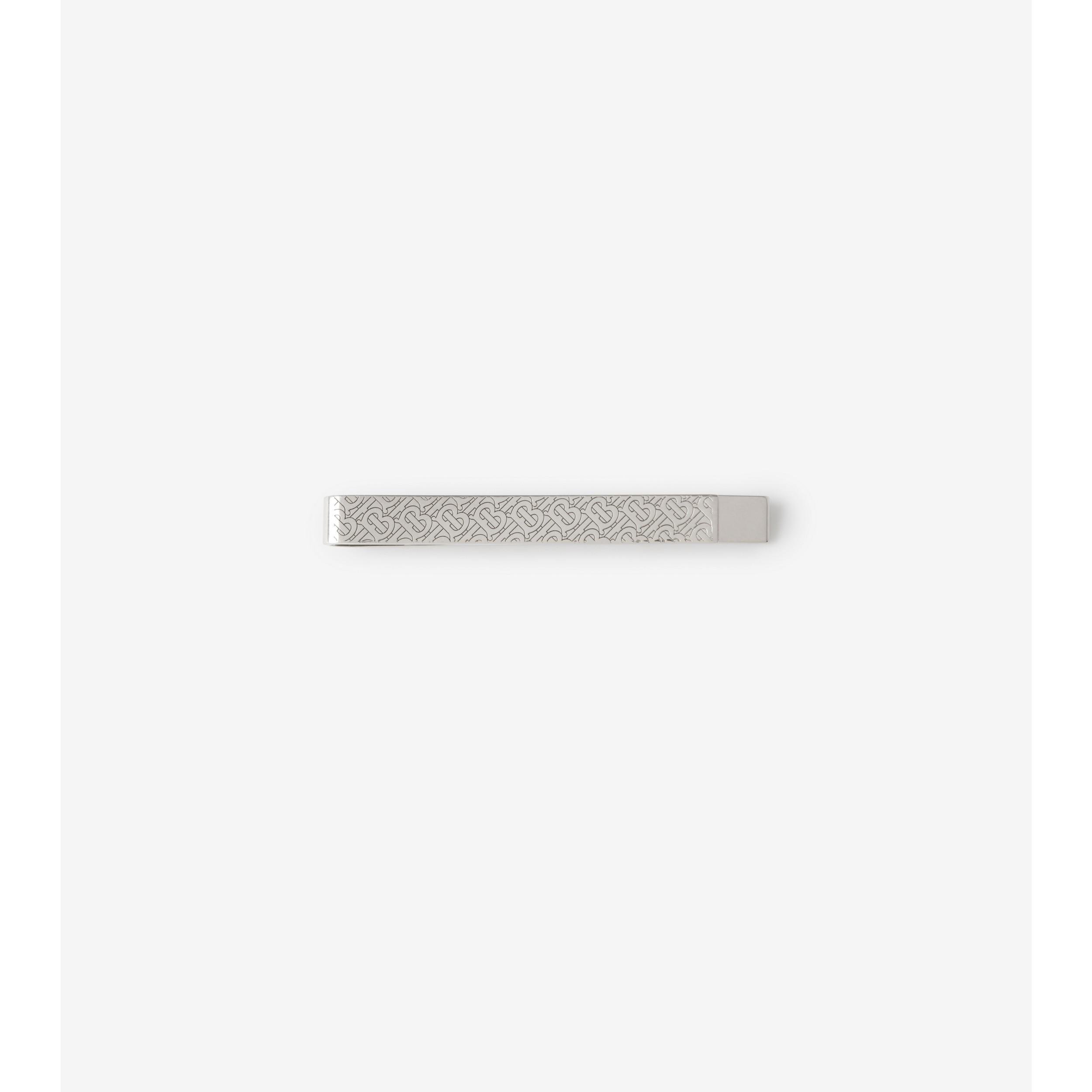 Monogram Motif Palladium-plated Tie Bar by BURBERRY