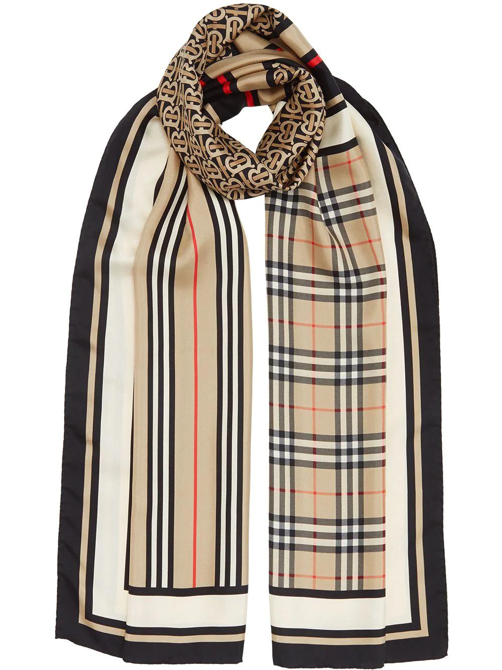 Montage print silk scarf by BURBERRY