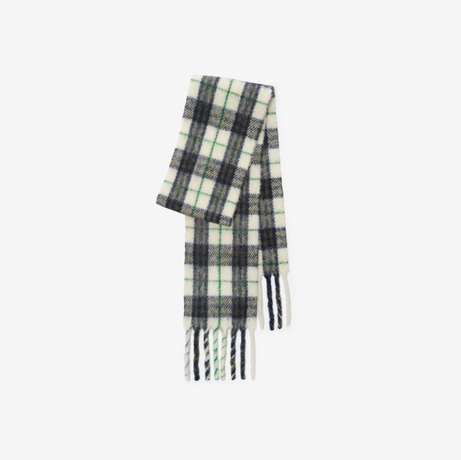 Narrow Check Alpaca Wool Blend Scarf by BURBERRY