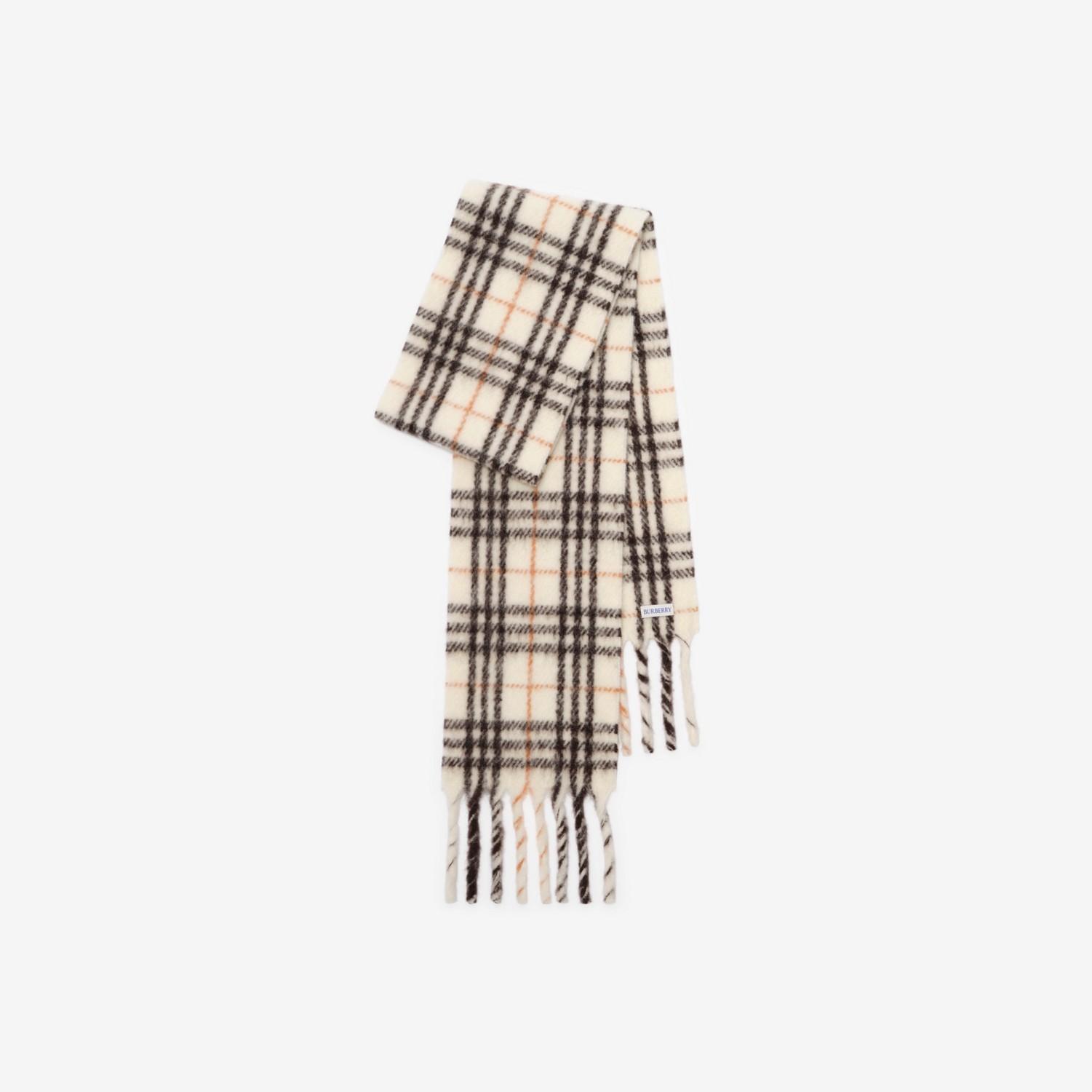 Narrow Check Alpaca Wool Blend Scarf by BURBERRY