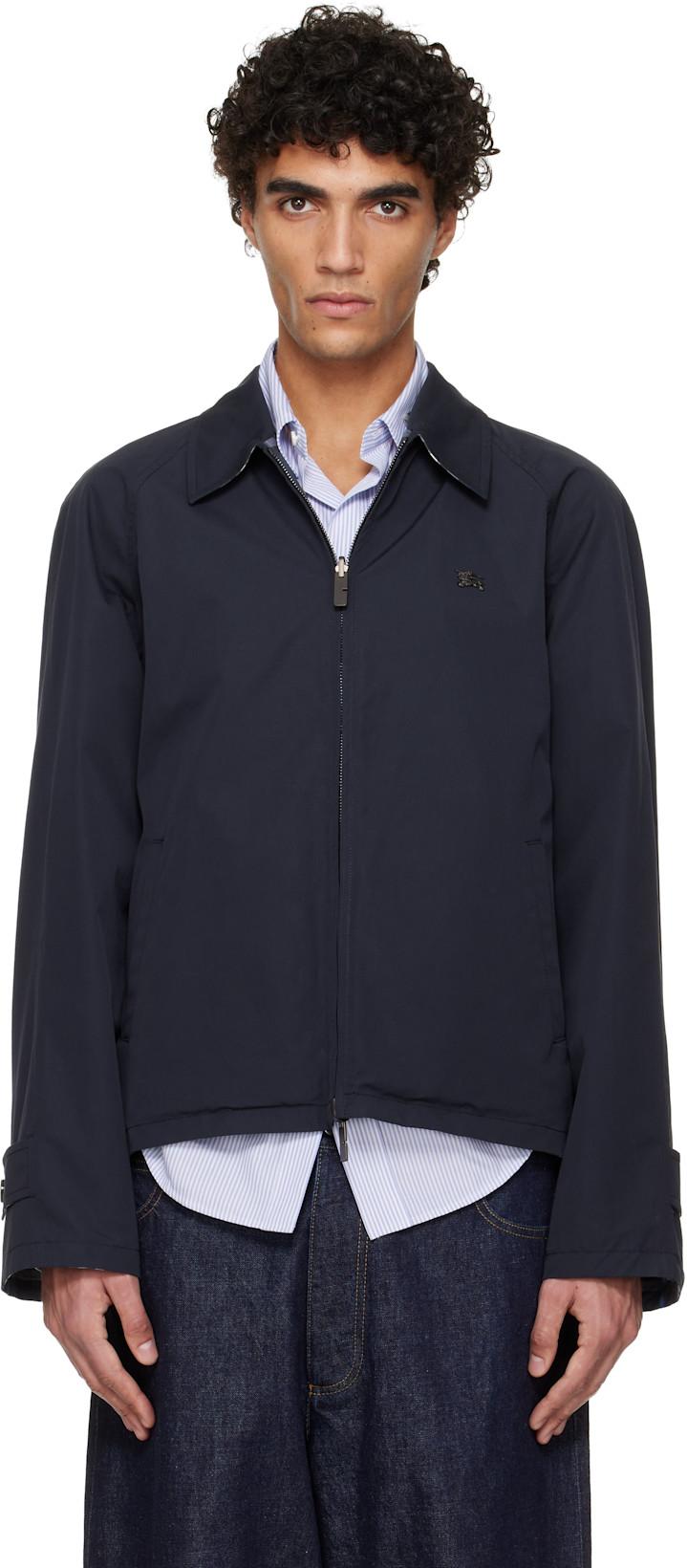 Navy Hodson Check Reversible Jacket by BURBERRY
