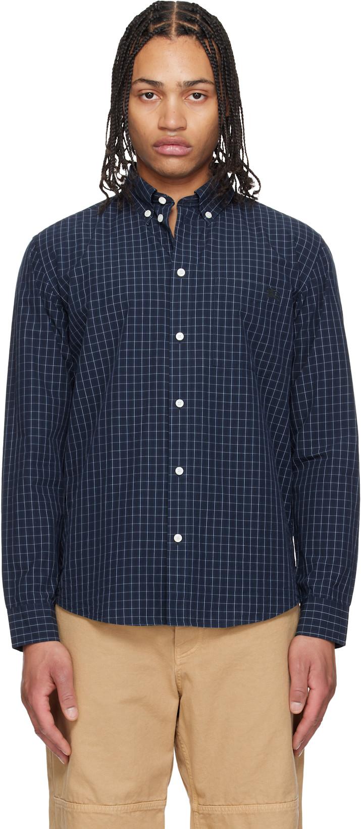 Navy Roland Check Shirt by BURBERRY