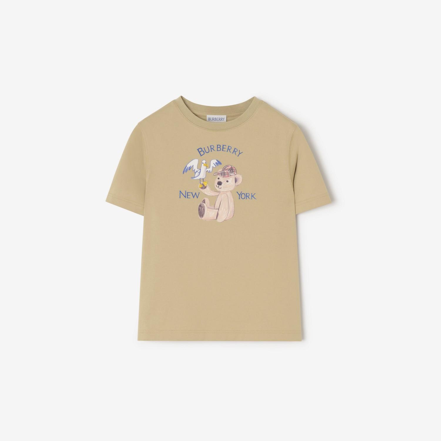 New York Bear Cotton T-shirt by BURBERRY