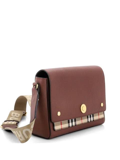 Note Leather with Vintage Check Canvas Medium crossbody bag by BURBERRY 