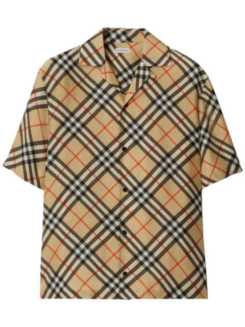 Nova check silk shirt by BURBERRY