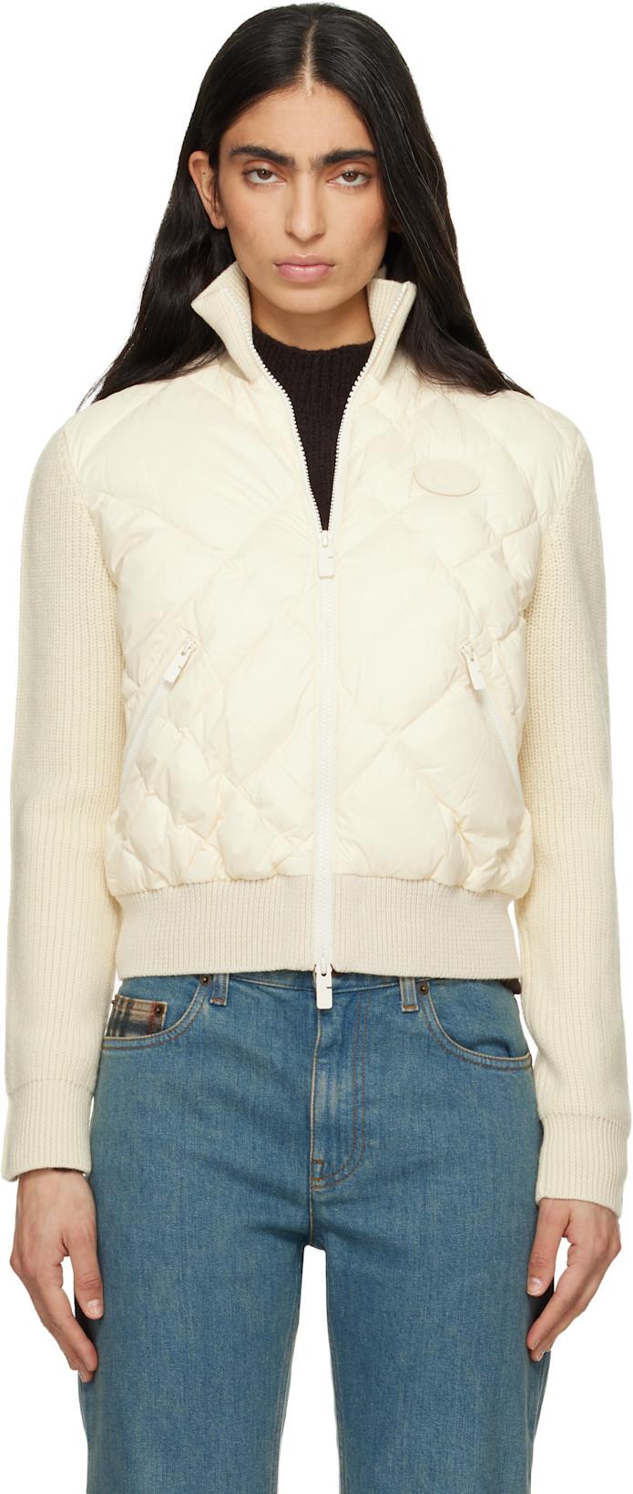 Off-White Check-Stitch Nylon & Wool Jacket by BURBERRY