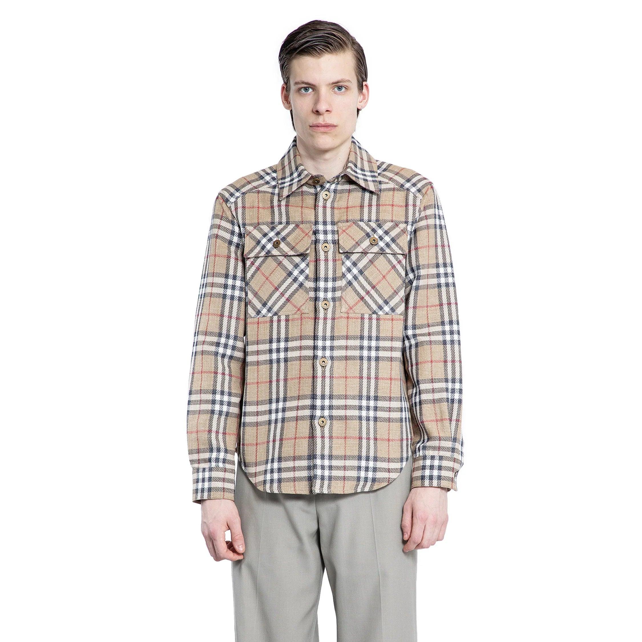 Oversized Fit Check Cotton Linenhirt by BURBERRY Oversized Fit Check Cotton Linenhirt by BURBERRY