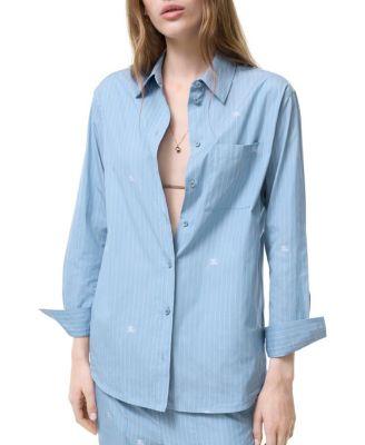 Oversized Knight Fil Coupe Striped Cotton Shirt by BURBERRY