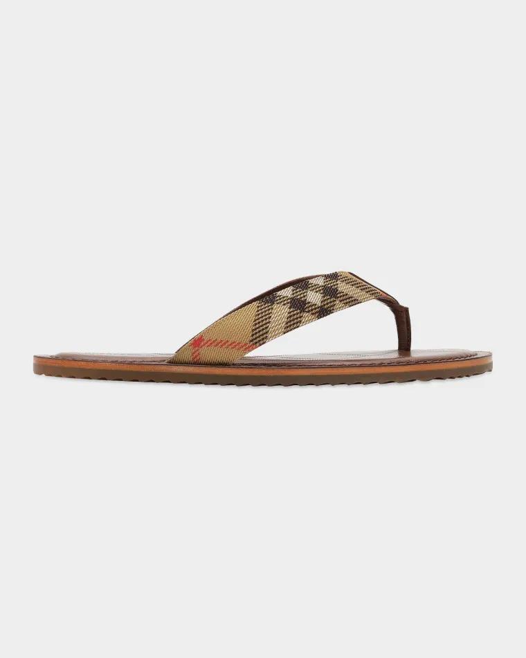 Pavillon Signature Check Sandals by BURBERRY