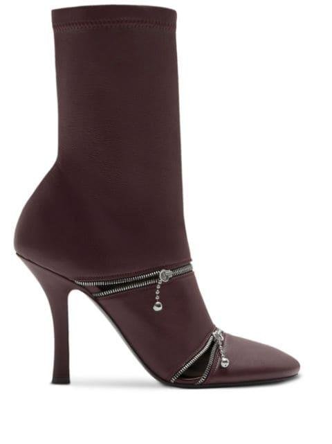 Peep 100mm leather boots by BURBERRY