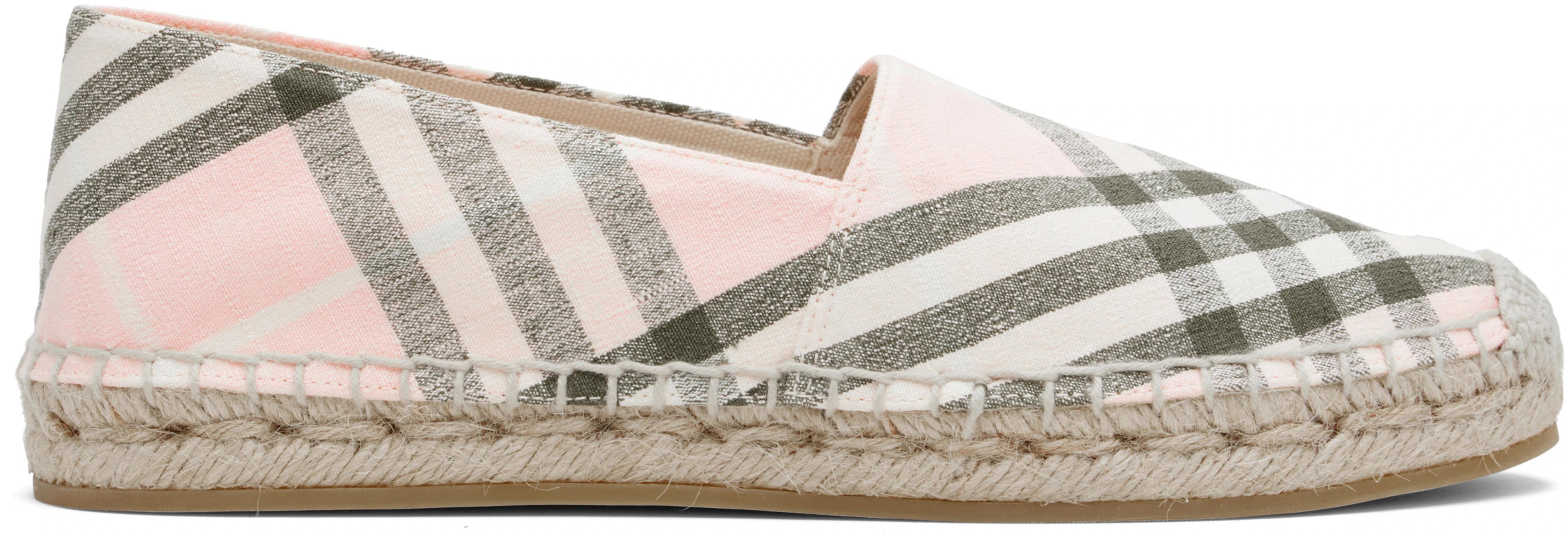 Pink & Khaki Check Mews Espadrilles​ by BURBERRY
