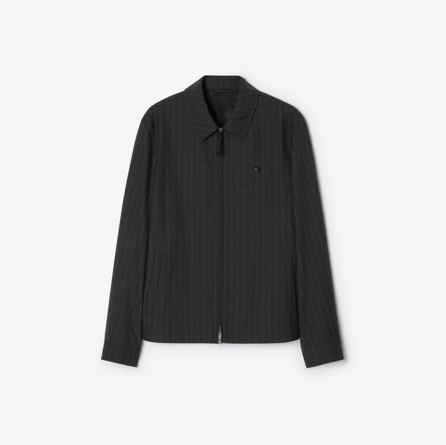 Pinstriped Wool Bloomsbury Harrington Jacket by BURBERRY