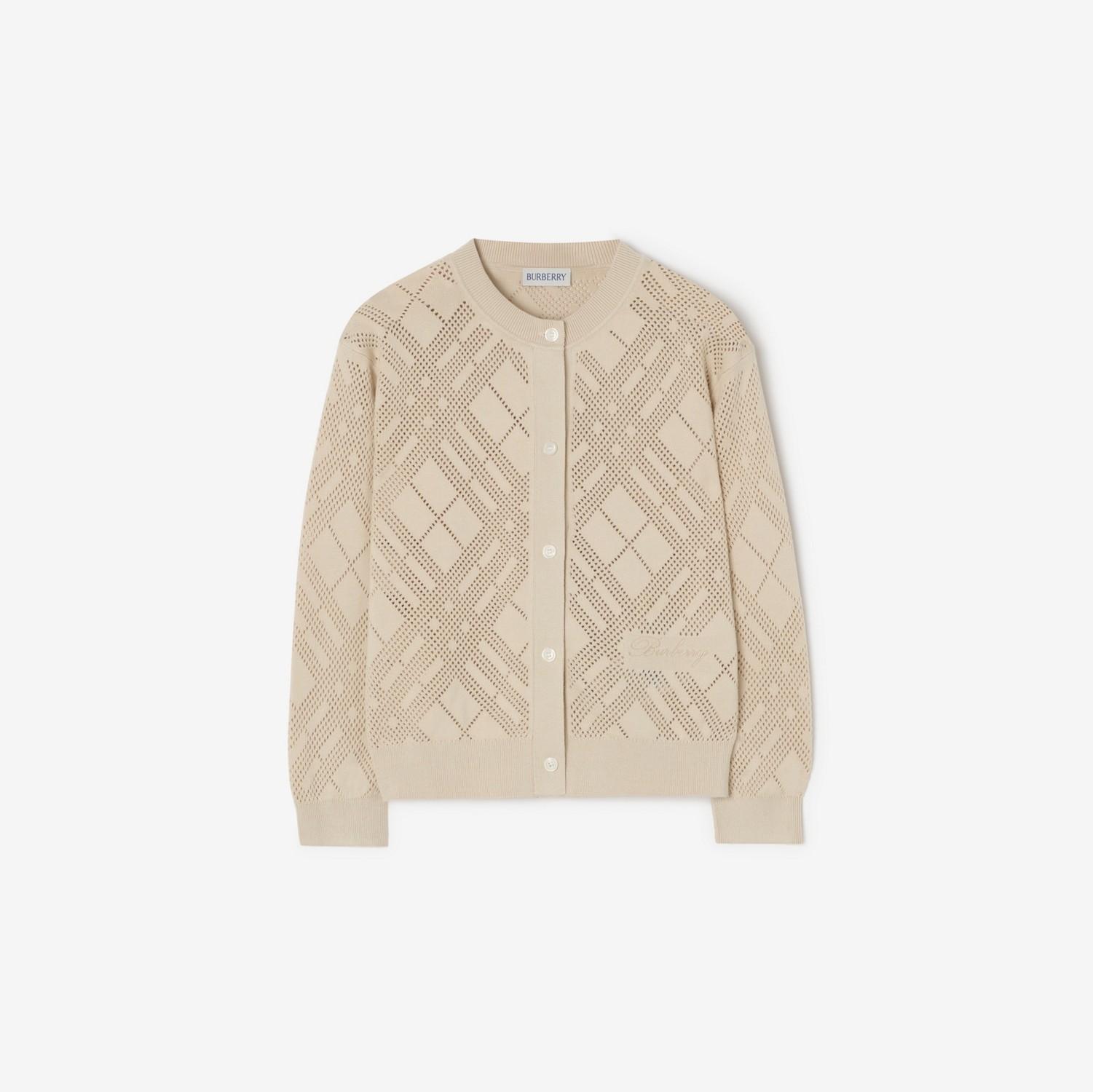 Pointelle Knit Cotton Cardigan by BURBERRY