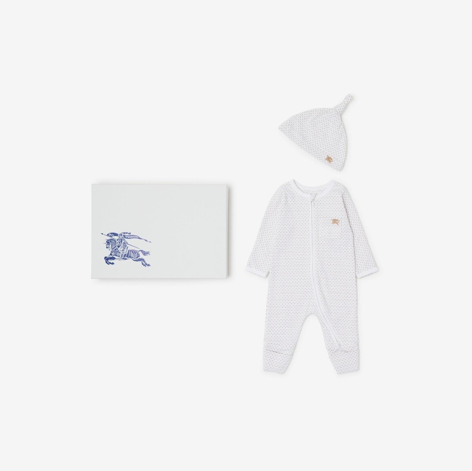 Polka Dot Cotton Two-piece Baby Gift Set by BURBERRY