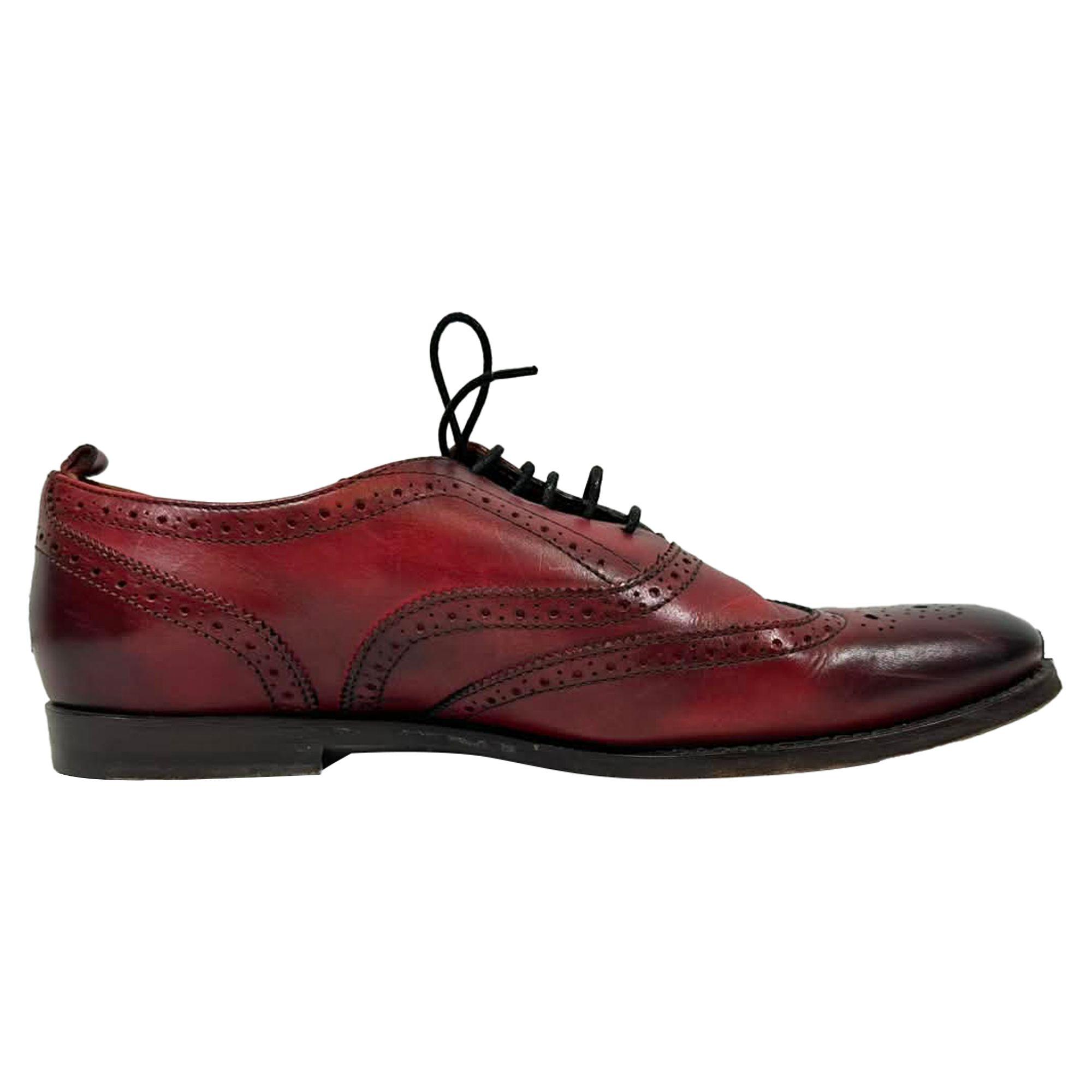 Preloved Lace Up Brogues in Burgundy Leather by BURBERRY