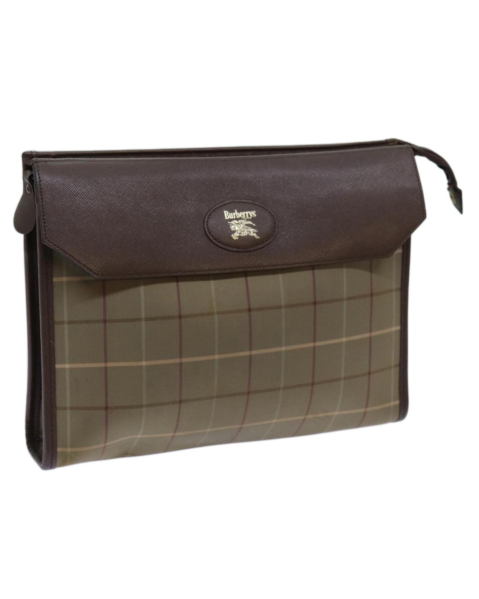 Preloved Vintage Check Pattern Clutch Wos - Beige Bag by BURBERRY
