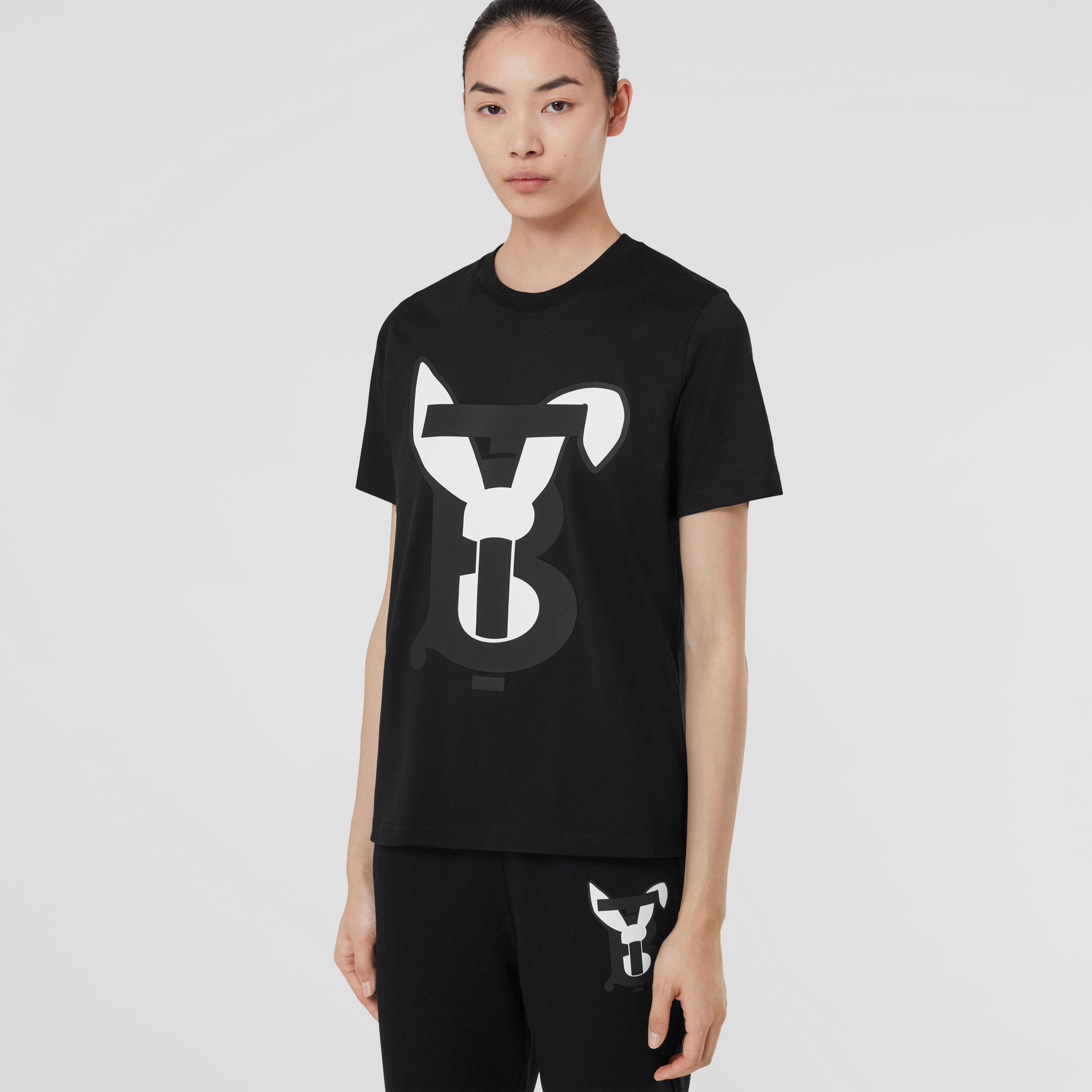 Rabbit Print Cotton T-shirt by BURBERRY