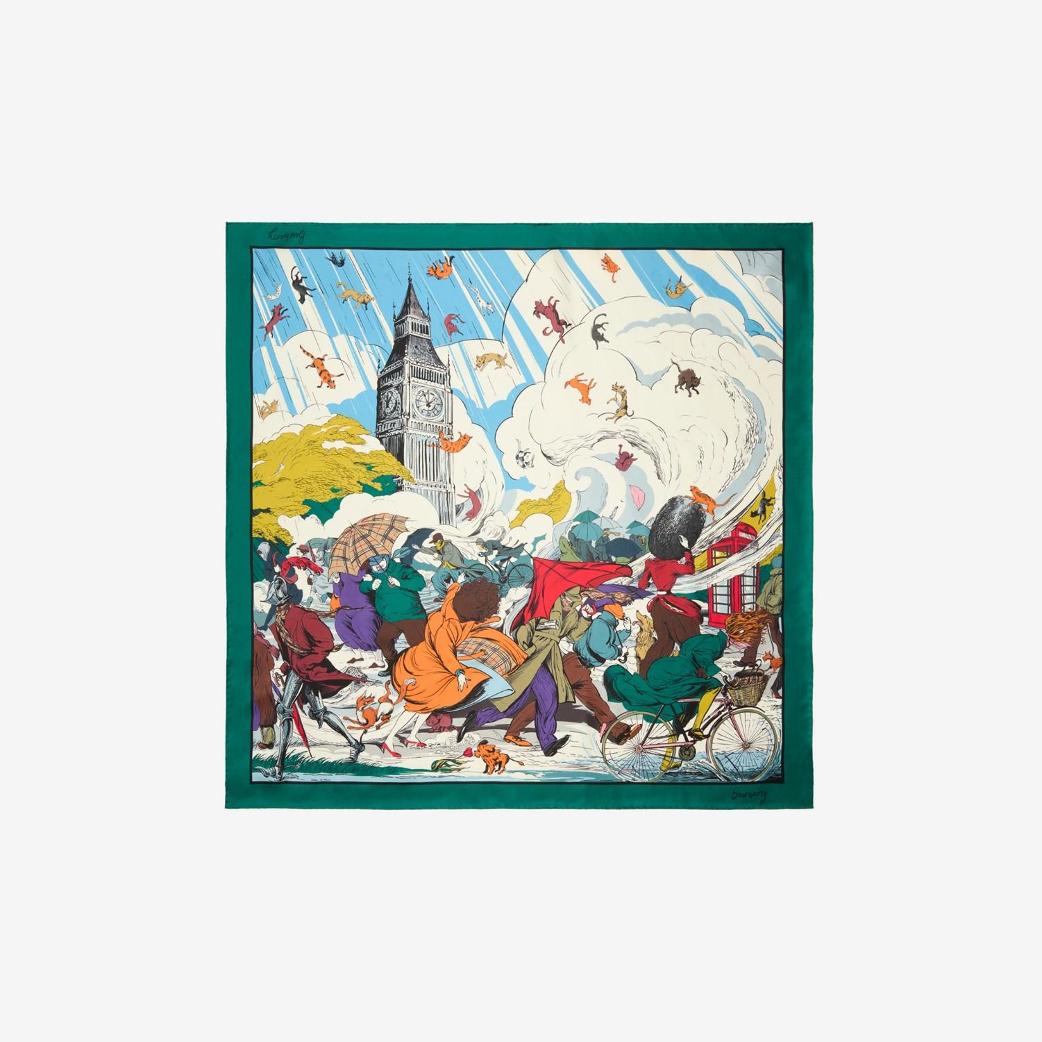 Raining Cats and Dogs​ Silk Scarf by BURBERRY