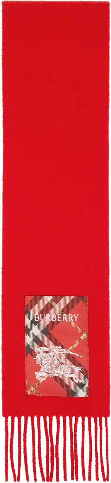 Red Check Label Cashmere Scarf by BURBERRY