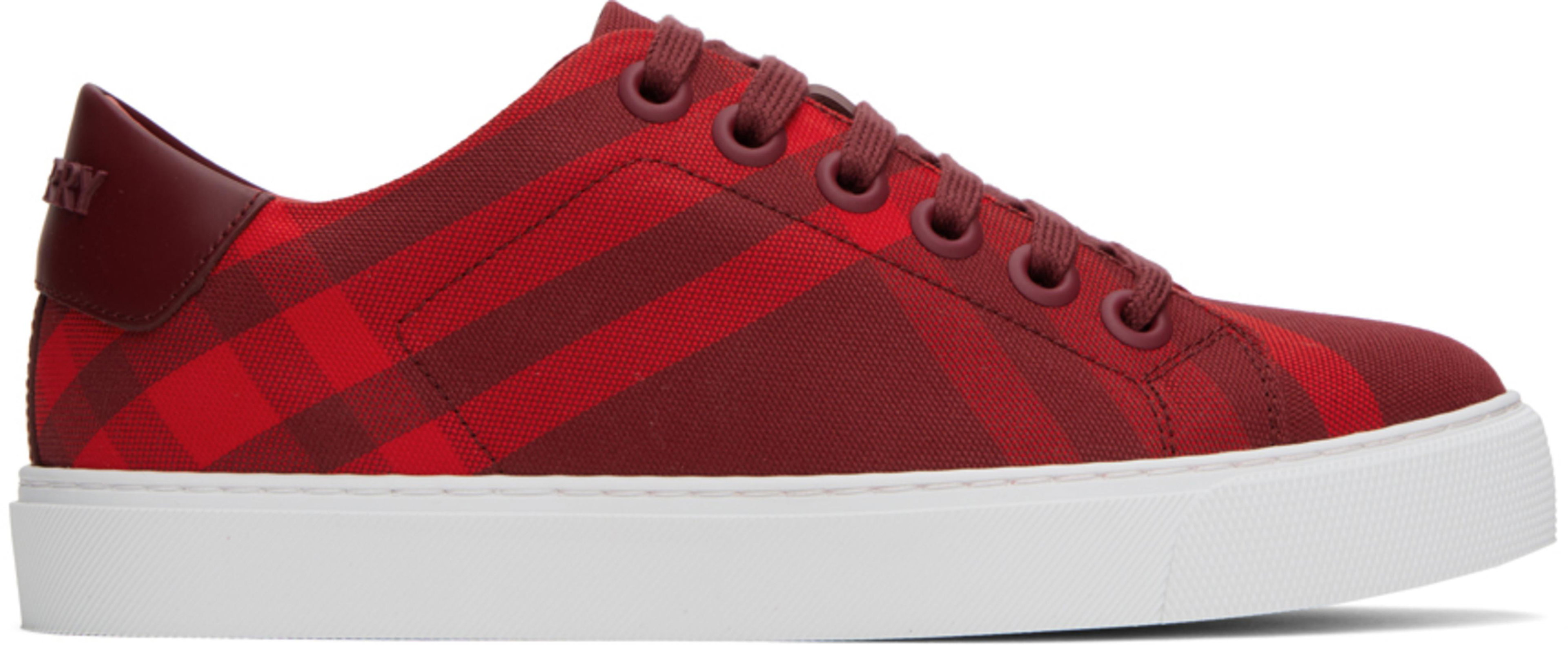 Red Check Sneakers by BURBERRY