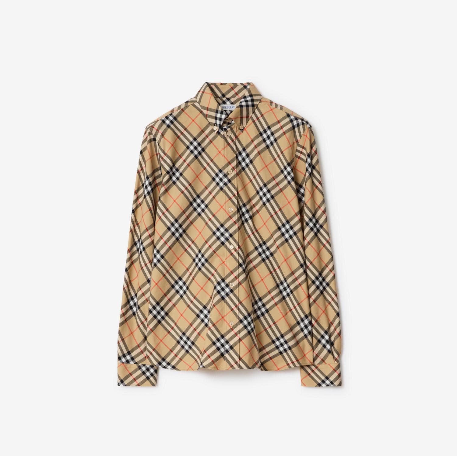 Relaxed Fit Check Cotton Flannel Shirt by BURBERRY