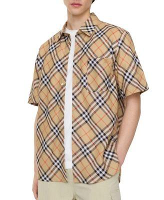 Relaxed Fit Check Linen Shirt by BURBERRY