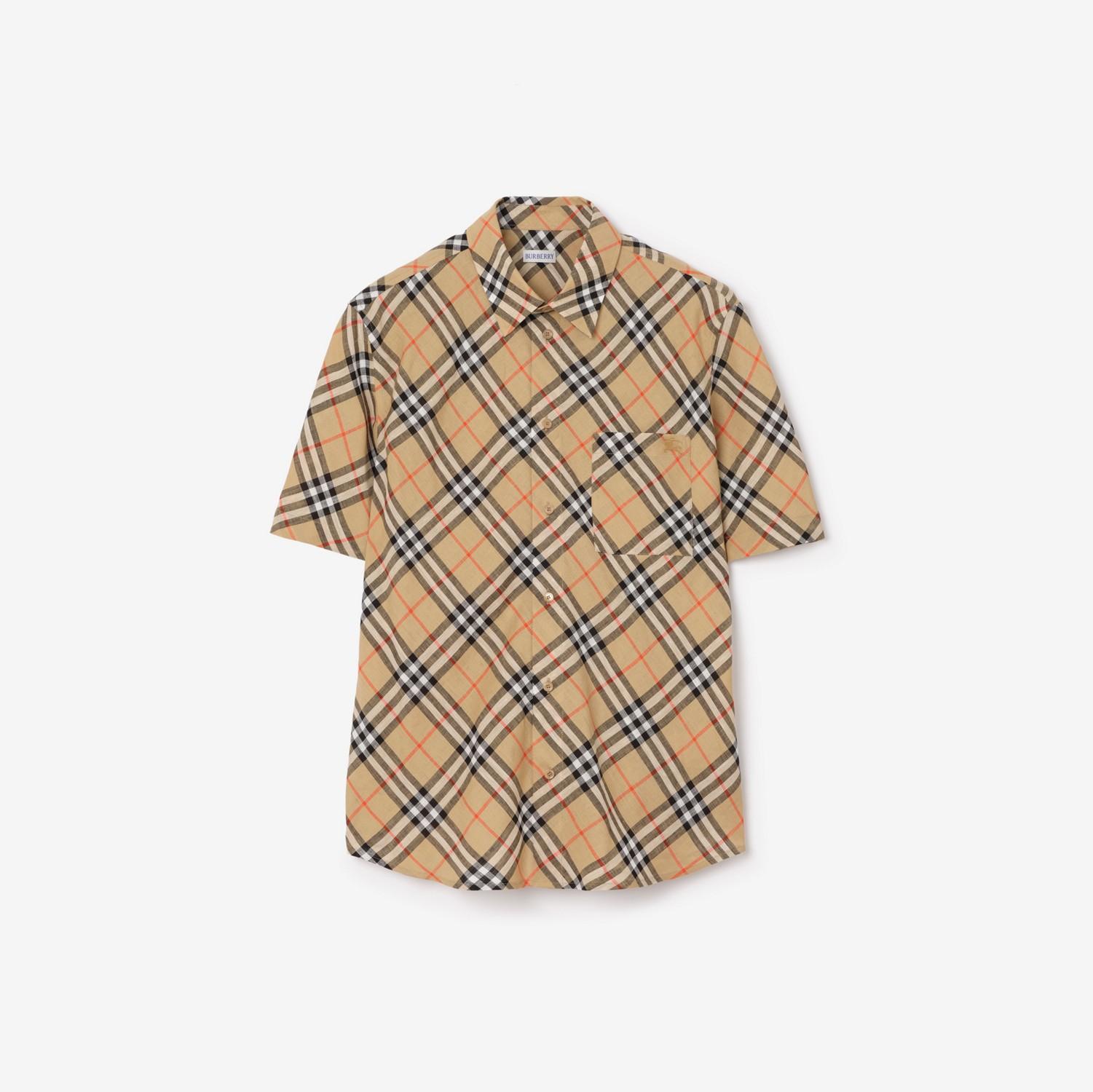 Relaxed Fit Check Linen Shirt by BURBERRY