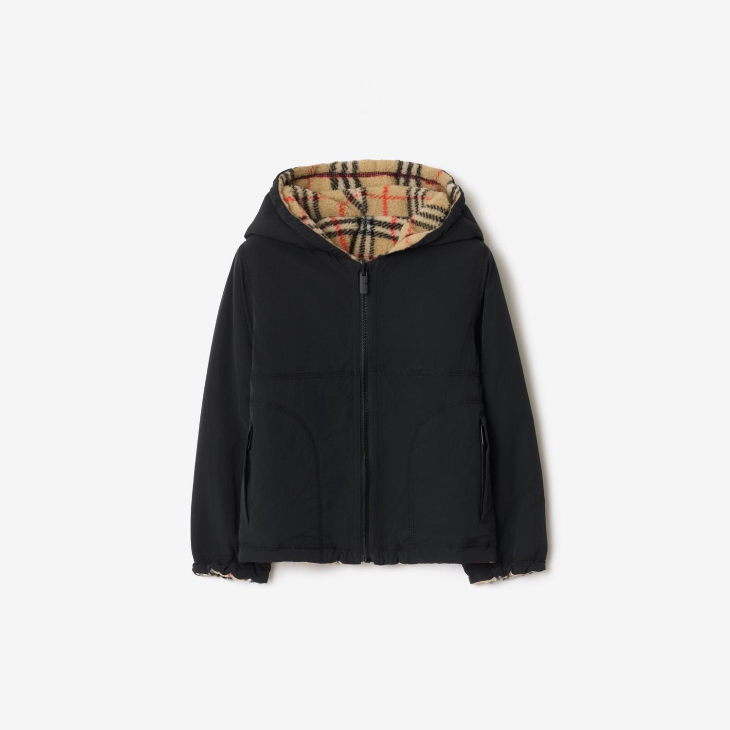 Reversible Check Fleece Hooded Jacket by BURBERRY