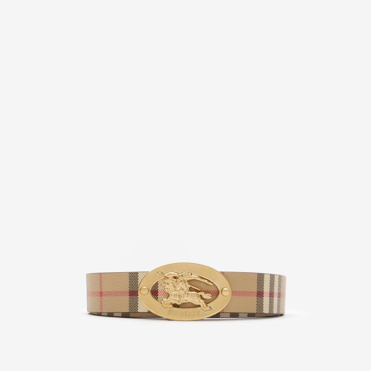 Reversible Check Knight Stamp Belt by BURBERRY