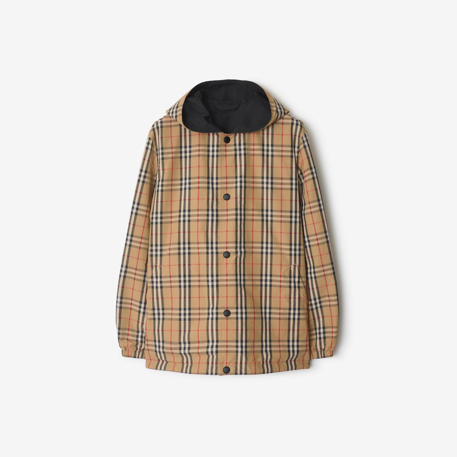 Reversible Check Nylon Hooded Jacket by BURBERRY