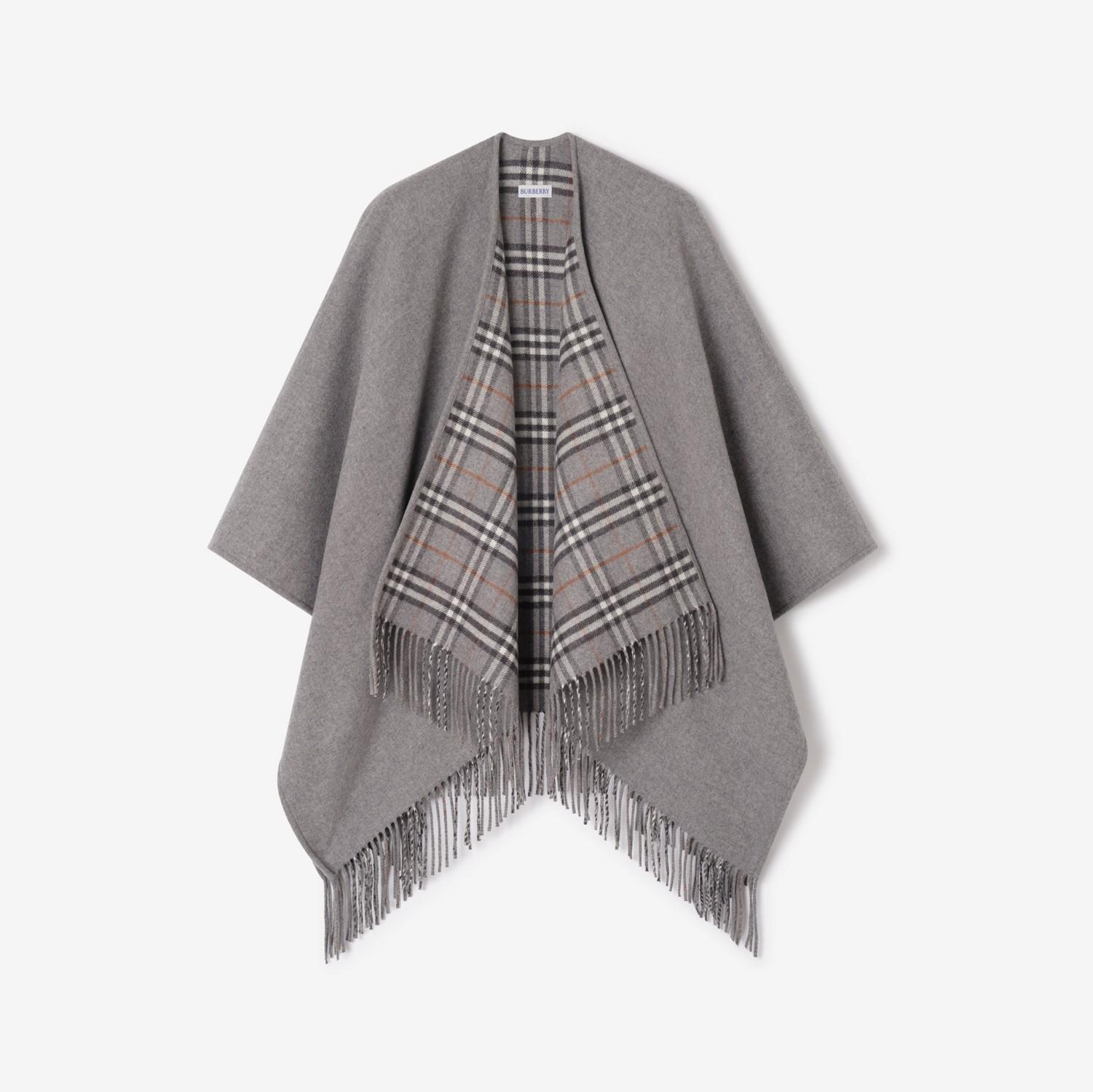 Reversible Check Wool Cape by BURBERRY