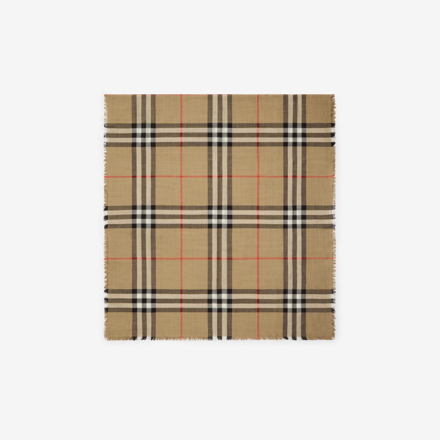 Reversible Check Wool Silk Scarf by BURBERRY