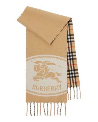Reversible Knight Stamp Cashmere Scarf by BURBERRY