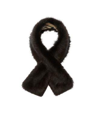 Reversible Shearling Scarf by BURBERRY
