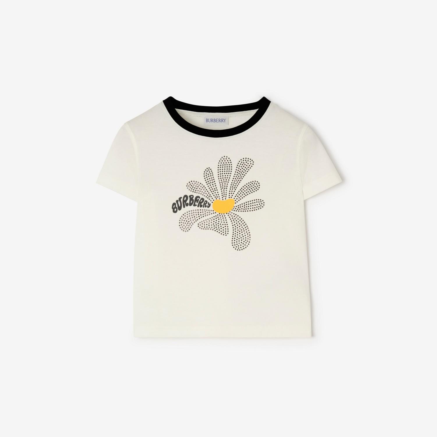 Rhinestone Daisy Cotton T-shirt by BURBERRY