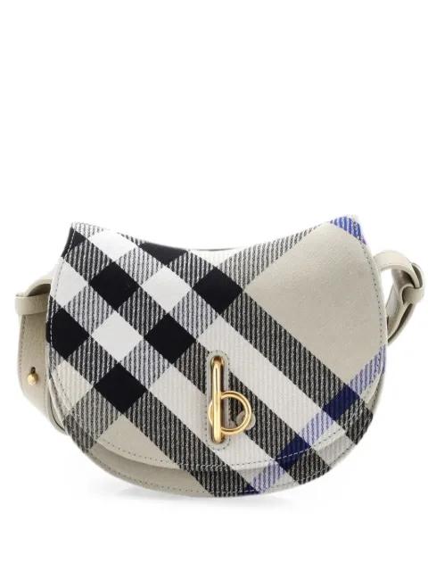 Rocking Horse Shoulder Bag Check Jacquard with Leather Mini crossbody bag by BURBERRY 