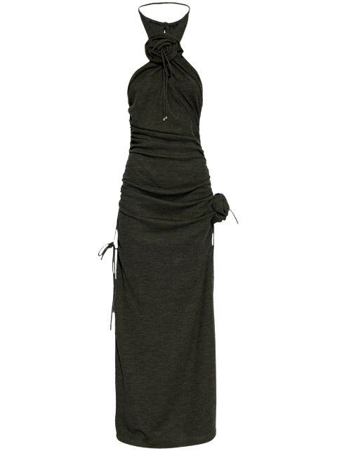 Rose Wool Halterneck Dress by BURBERRY